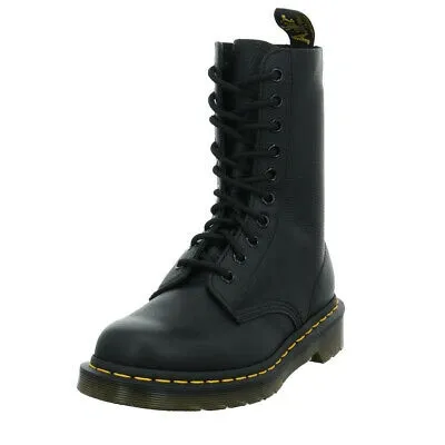 Pre-owned Dr. Martens' Dr.martens Damen 1490 Virginia Schwarzer Glattleder Boot