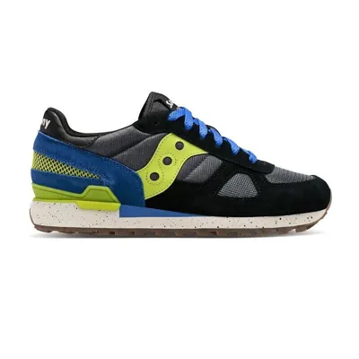 Pre-owned Saucony Herrenschuhe  Shadow Original Neue Kollektion S2108-819 Black Lime Blau