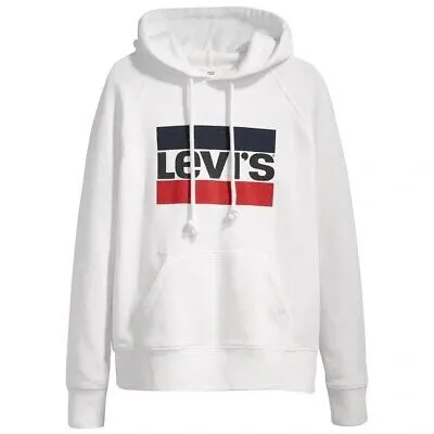 Pre-owned Levi's Sweatshirts Universal Damen  Levis Graphic Standard Hoodie 184870058 Weiss