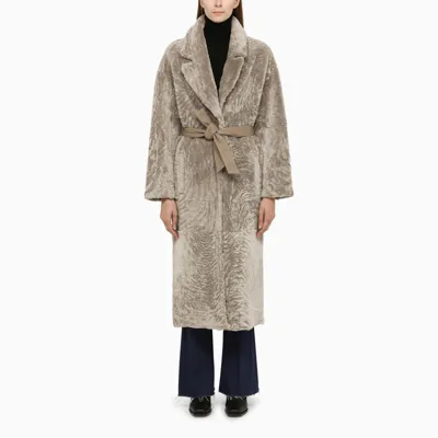 Swd By S.w.o.r.d. Dove Grey Reversible Fur Coat