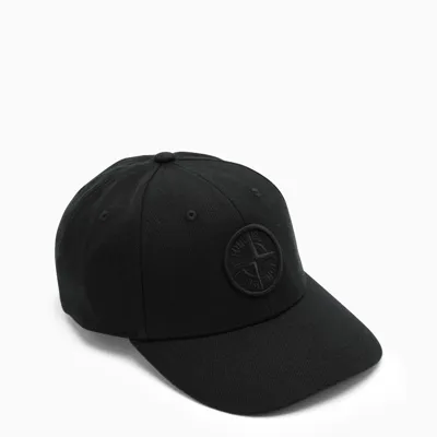 Stone Island Black Cotton Baseball Cap