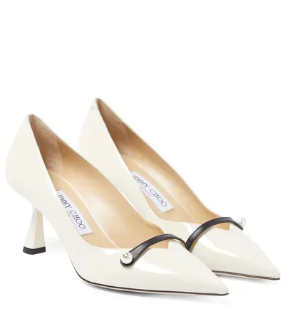 Jimmy Choo Rosalia 65 Patent Leather Pumps In White