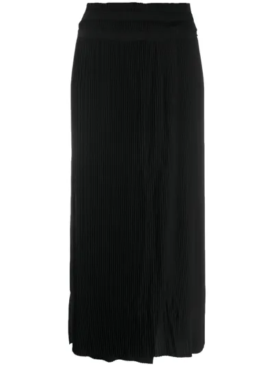 Henrik Vibskov High-waisted Pleated Midi Skirt In Schwarz