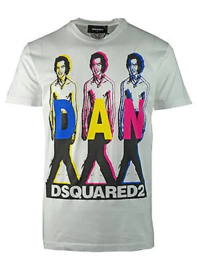 Pre-owned Dsquared2 Herren T-shirts S74gd0498 S22427 100 T-shirt