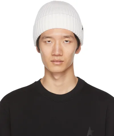 Golden Goose Star Beanie Hats In White Wool