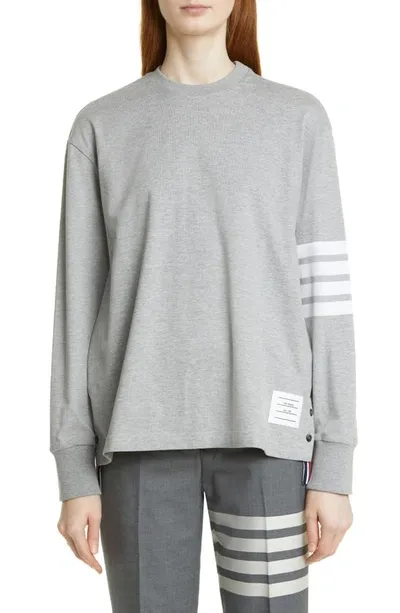 Thom Browne Engineer Bar Oversized T-shirt In Light Grey