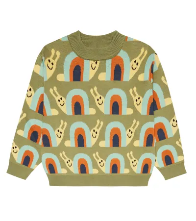 Stella Mccartney Kids' Jacquard Cotton Sweater In Multicolor