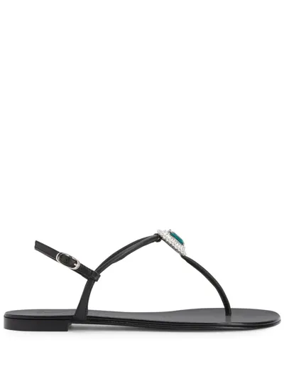 Giuseppe Zanotti Hepsie T-bar Sandals In Black