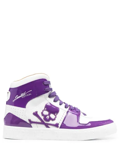 Philipp Plein Skull Lace-up Sneakers In Violett