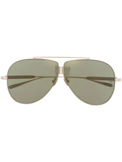 Valentino Rockstud Pilot-frame Sunglasses In Gold