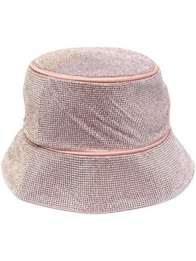 Kara Crystal Mesh Bucket Hat In Pink