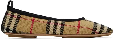 Burberry Vintage Check Ballerina Shoes In Archive Beige