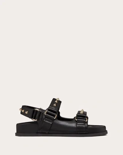 Valentino Garavani 10mm Rockstud Leather Flats In Black