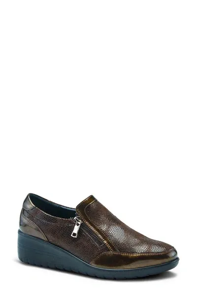 Flexus By Spring Step Concha Wedge Sneaker In Brown