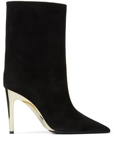 Jimmy Choo Cierra 100 Suede Bootie In Black