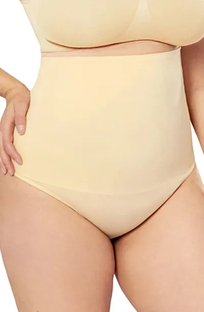 Shapermint High Waist Shaper Thong In Beige