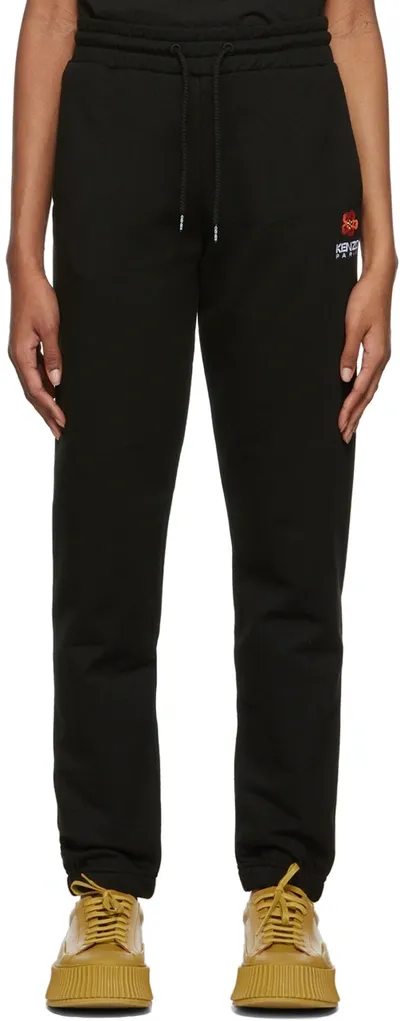 Kenzo Black  Paris 'boke Flower' Drawstring Lounge Pants In 99j - Black