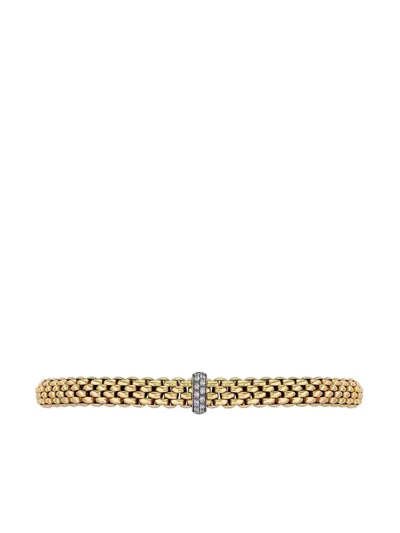 Fope 18kt Yellow Gold Flexible White Diamond Bracelet