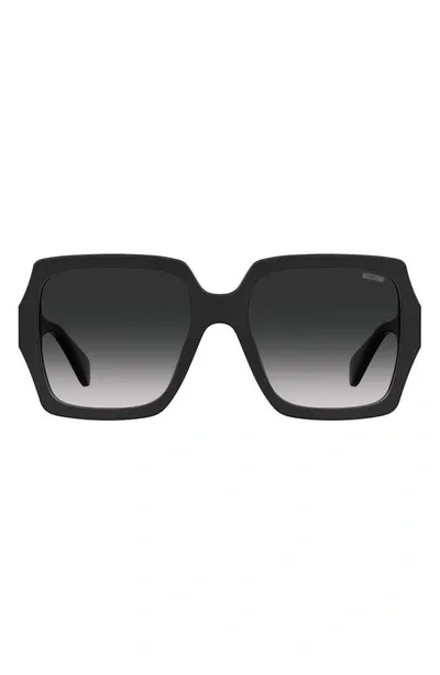 Moschino 56mm Gradient Square Sunglasses In Black