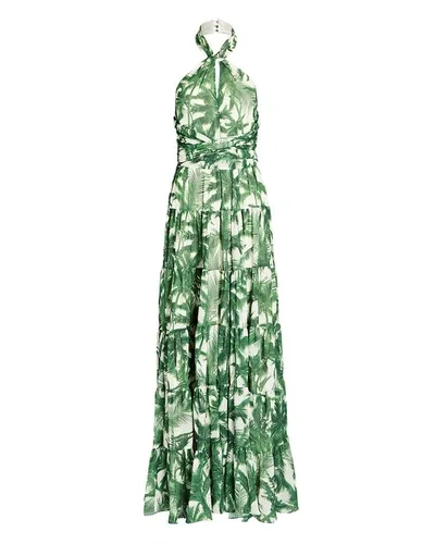 Amur Ellis Maxi Dress In Moss Loulu Palmtree