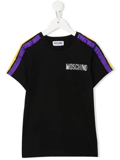 Moschino Kids' Logo-print Cotton T-shirt In Black