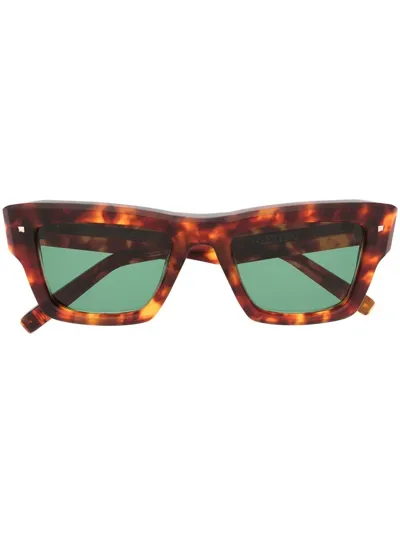 Valentino Rockstud Square-frame Sunglasses In Honey