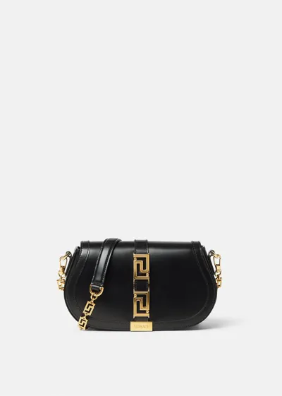 Versace Greca Goddess Shoulder Bag In Black