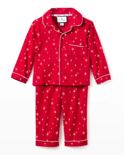 Petite Plume Unisex Starry Night Pajama Set - Baby, Little Kid, Big Kid In Red