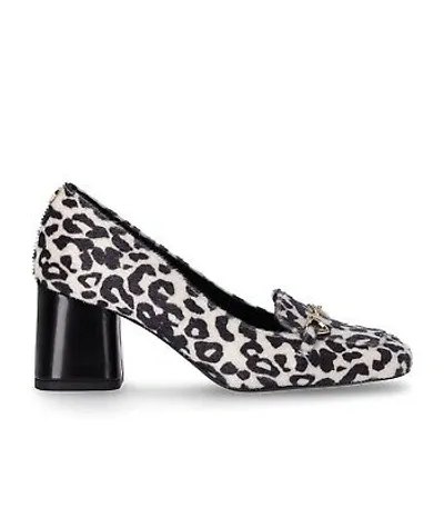 Pre-owned Moschino Love  Weiss Schwarz Leoparden Pumps Damen