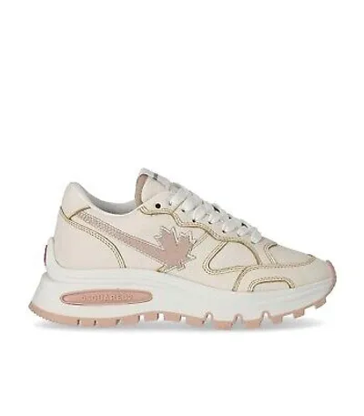 Pre-owned Dsquared2 Run Ds2 Creme Rosa Sneaker Damen