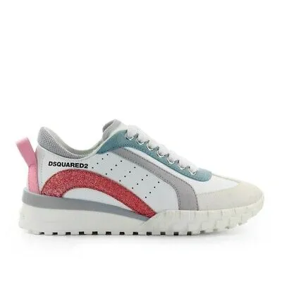 Pre-owned Dsquared2 Legend Weiss Rosa Grau Sneaker Damen