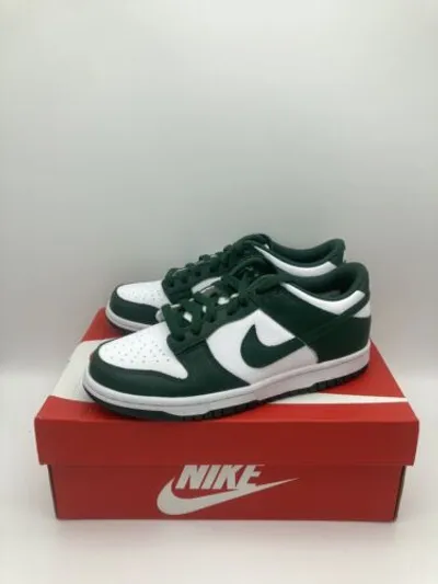 Pre-owned Nike Dunk Low (gs) Michigan State Green | Size 36,4 + 38 | | Cw1590-102 Shoe