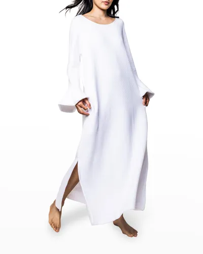 Petite Plume Ophelia Textured Flare-sleeve Nightgown In White