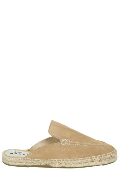 Manebi Hamptons Suede Espadrillas In Beige