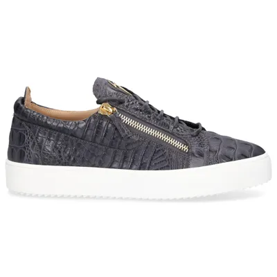 Giuseppe Zanotti Low-top Sneakers Frankie Calfskin In Grey