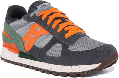 Pre-owned Saucony Schatten Original Herren Schnürschuhe Turnschuhe In Grau Uk Grösse 7 - 12