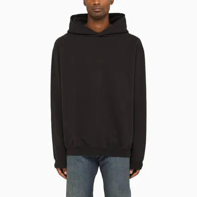 Maison Margiela Black Cotton Hoodie In Grey