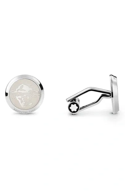 Montblanc Men's 1858 Ocean Stainless Steel Cufflinks