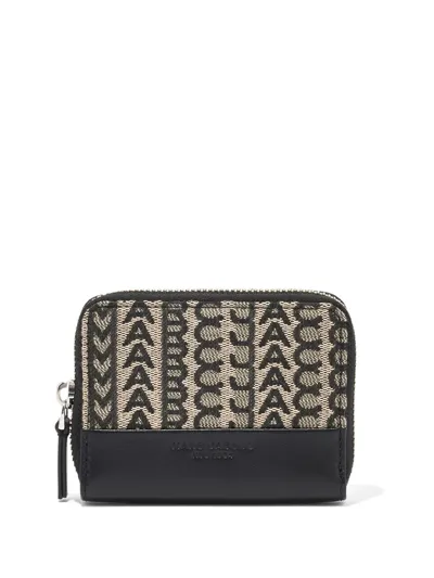 Marc Jacobs The Monogram Printed Wallet In Black