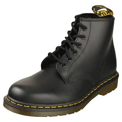 Pre-owned Dr. Martens' Dr. Martens 101 Ys Herren Black Stiefel Plattform - 44 Eu