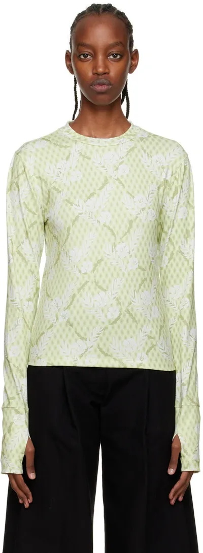 Kijun Green Printed Long Sleeve T-shirt