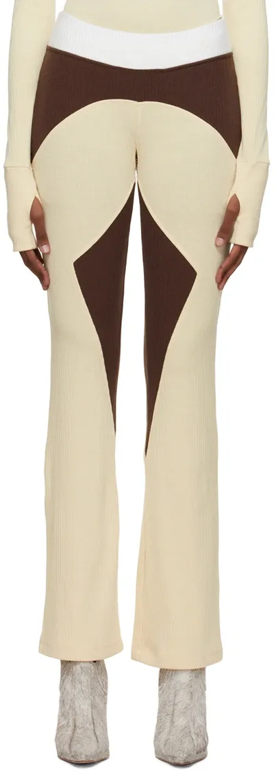 Kijun Yellow Mosaic Lounge Pants In Pale Yellow Brown