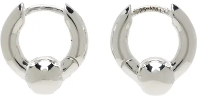 Hatton Labs Sphere-detail Huggie Hoop Earrings In Silver