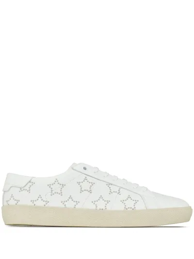 Saint Laurent Men's Court Classic Sl/06 California Sneakers In Smooth Leather In Blanc Optique