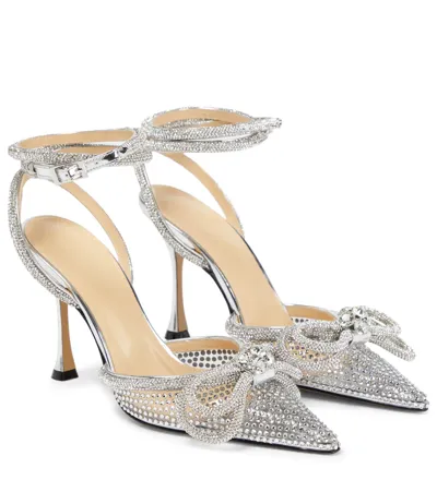 Mach & Mach Double Bow Embellished Pvc Pumps In Crystalized