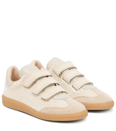 Isabel Marant Beth Velcro Suede Sneakers In Neutrals