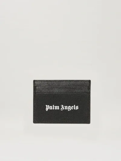 Palm Angels Logo Card Holder Accessories In Black