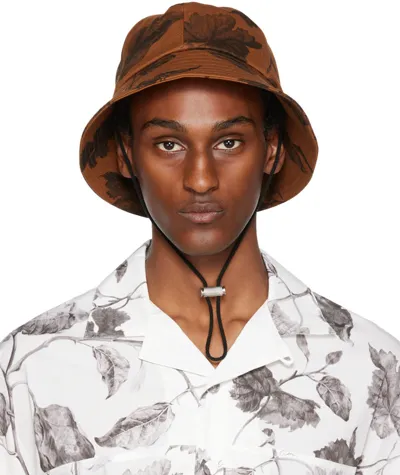 Erdem Brown Legge Bucket Hat In Rust