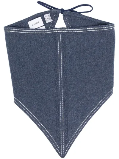 Barrie Triangular Denim Scarf In Blue