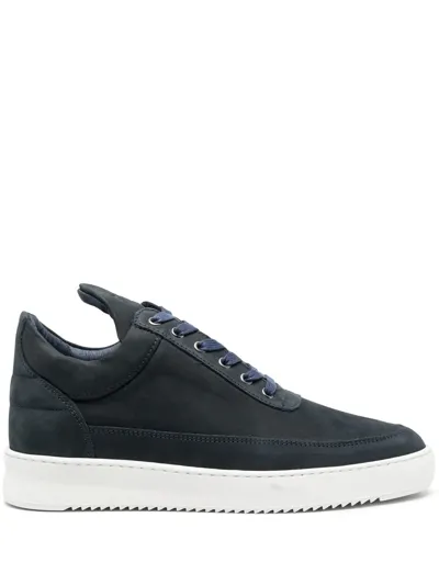 Filling Pieces Low-top Suede Sneakers In Blau